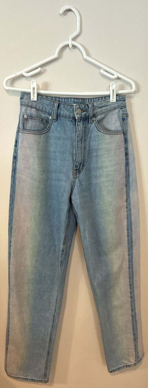 BDG High-Rise Baggy Jeans Size 26 Light Wash Rainbow Ombre